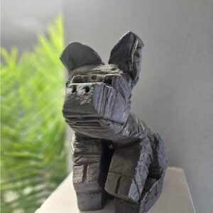 Sculpture Cochon Assis